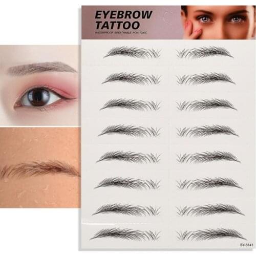 8 Pair 3D Eyebrow Tattoo Sticker False Eyebrows Waterproof Long Lasting Eye Brows Stickers Makeup Cosmetics Maquillaje