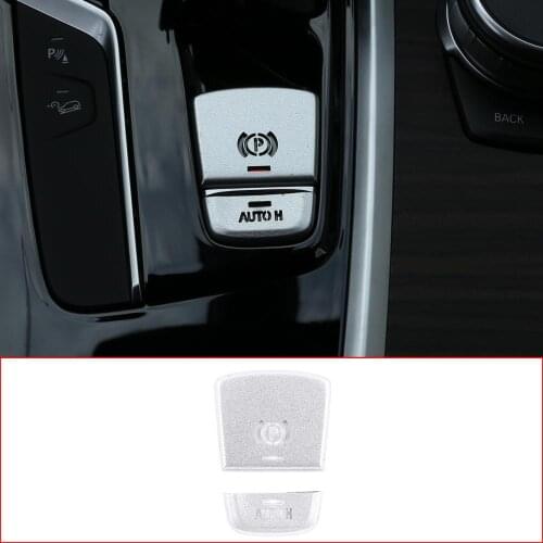 Aluminum Car Electronic Handbrake AUTO H Button Cover Trim For BMW 5 series G38 G30 P Buttons For BMW G01 X3 X4 G02 2018 2019
