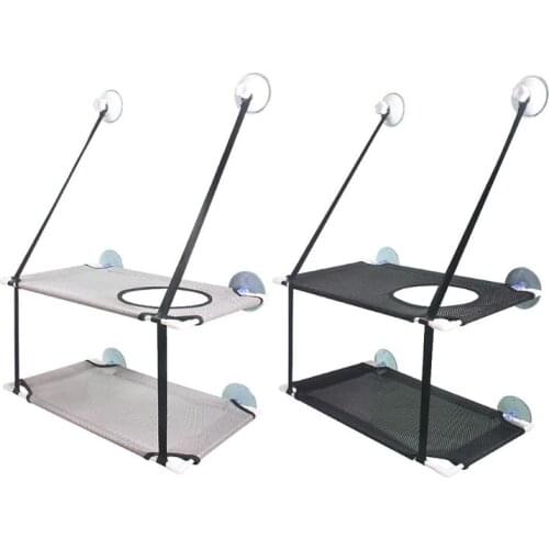 Double Layer Cat Hammock Window Bed Fleece Blanket and Toy Extra Large and Sturdy Holds Two Large Cats Easy to Assemble