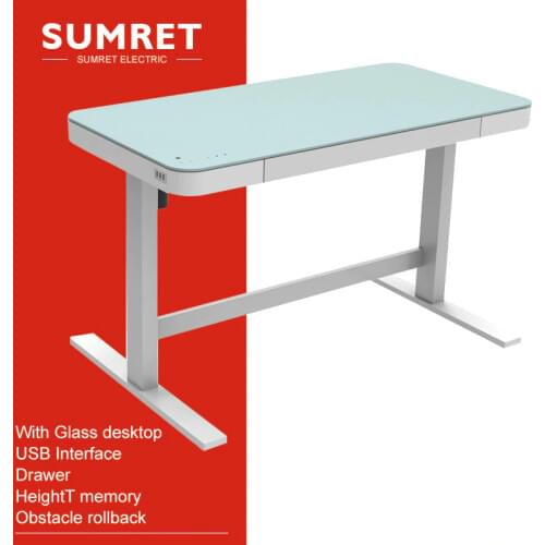 Electric table lift with glass desk top high quality lifting for leader intelligent smart adjustable Height Control Memory