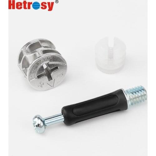 Hetrosy Hardware Three in one Cam Lock Connector Fastener Fitting Minifix Bolt connecting for Cabinet Pack of 100PCS