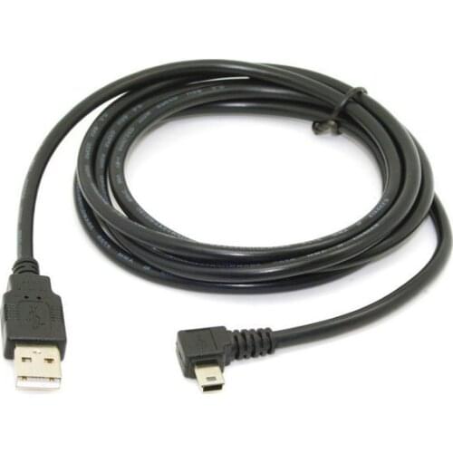 Jimier CY Cable Mini USB B Type 5pin Male Left Angled 90 Degree to USB 2.0 Male Data Cable 6ft