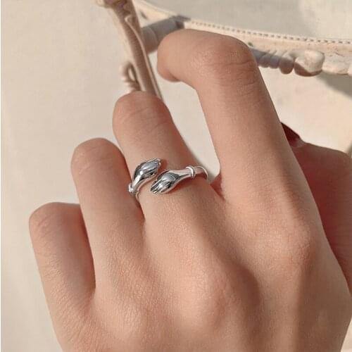 Romantic Love Hug Carved Hand Rings Creative Love Forever Finger Adjustable Open Hand Ring For Women Men Couple Wedding Jewelry