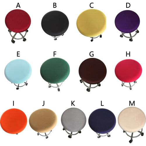 Round Chair Covers Bar Stool Solid Elastic Seat Protector Cotton Fabric Seat Anti-Dirty Chair Slipcover Hotel Household Goods