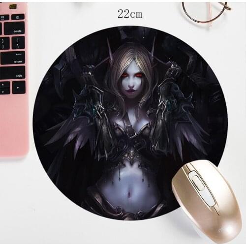 22X22CM WOW Round Mouse Pad Watercolor B3w Prints Custom Mouse Mat Small Size MousePad Bowl mat Non-Skid World of Warcraft mat
