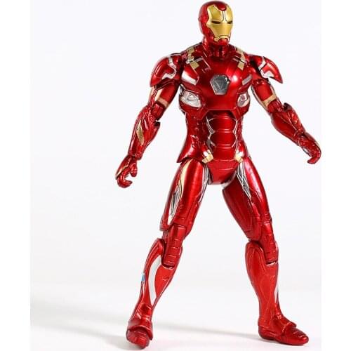 Hot Avenger Iron Man Mk46 With Light PVC Action Figure Model Toys Doll For Gift