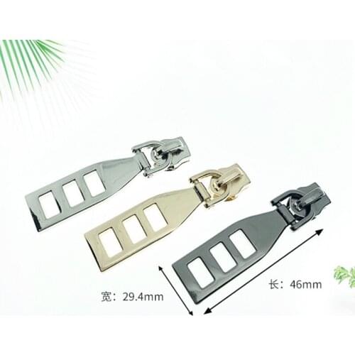 20 pieces metal luggage hardware accessories rectangular lattice pull tab metal zinc alloy nylon zipper pullers zipper sliders