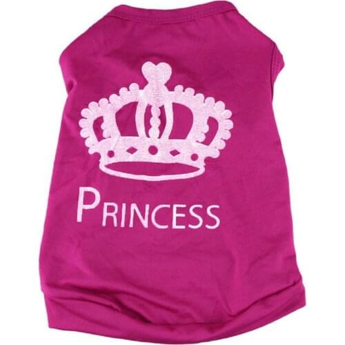 Cute Pet Princess Dog Tanktop Crown Pattern Clothes Sleeveless Shirt Puggy Puppy Tank top Coat for Teddy Chihuahua Hiromi