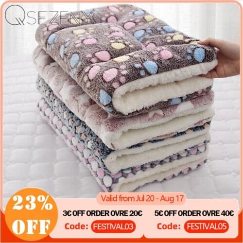 Soft Flannel Thickened Pet Soft Fleece Pad Pet Blanket Bed Mat For Puppy Dog Cat Sofa Cushion Home Rug Keep Warm Sleeping Cover