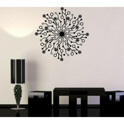 Computer Wall Decal Chip Geek IT Hardware Technology Study Playroom Bedroom Interior Decor Vinyl Window Stickers Art Mural E473