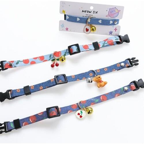 New Original Pet Collar Cloud Bear Cherry Jewelry Cat Dog Necklace Adjustable Cat Puppy Fashion Collar For Small Middle Animals