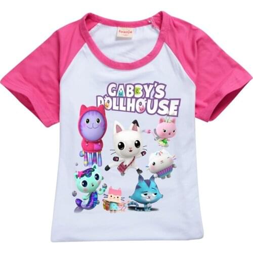 2-16Y Children Gabbys Dollhouse T-shirt Boys Graphic Tees Girls Casual Tops Kids Boutique Clothing Wholesale summer clothes