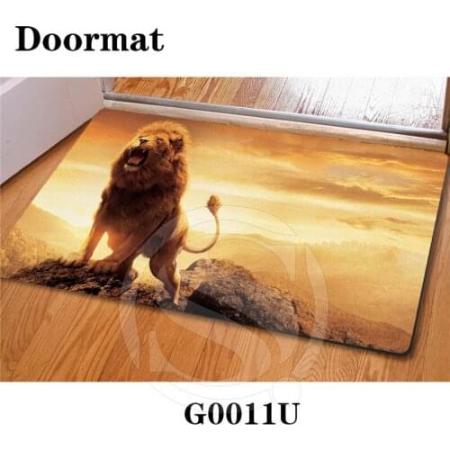 Custom lion DoorMat Art Pattern Printed Carpet Floor Hall Bedroom Cool Pad Fashion Rug Drop Shipping SQ0611