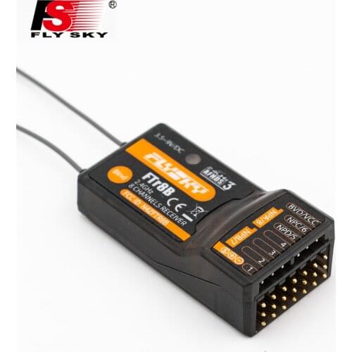 FlySky FTr8B 2.4GHz 8CH Receiver for RC Airplane Helicopter Engineering Vehicle Drone Dual Antenna PWM/PPM/i.BUS/S.BUS Output