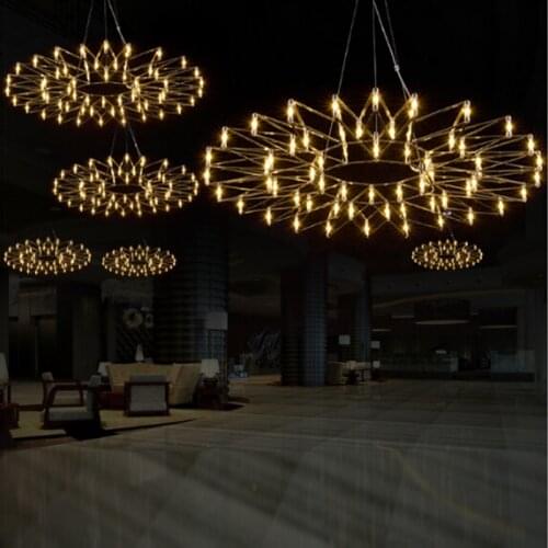 Nordic personalized bar counter led flower pendant light brief modern stainless steel Raimond LED Firework Lamp