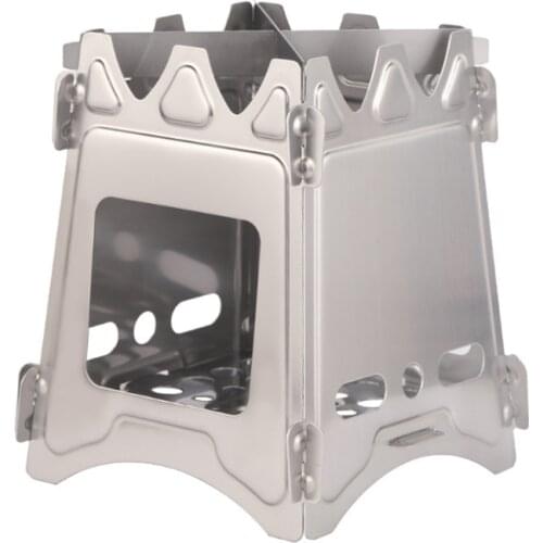 U7EF Stainless Steel Stove Camping Collapsible Wood Burner for Picnic Hiking Barbecue Outdoor Cookware