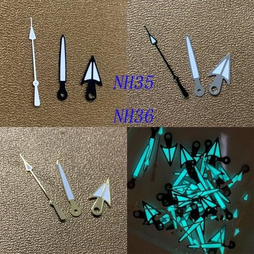 Watch pointer white multi-frame second hand green luminous assembly Japanese NH35 automatic movement modification SKX007
