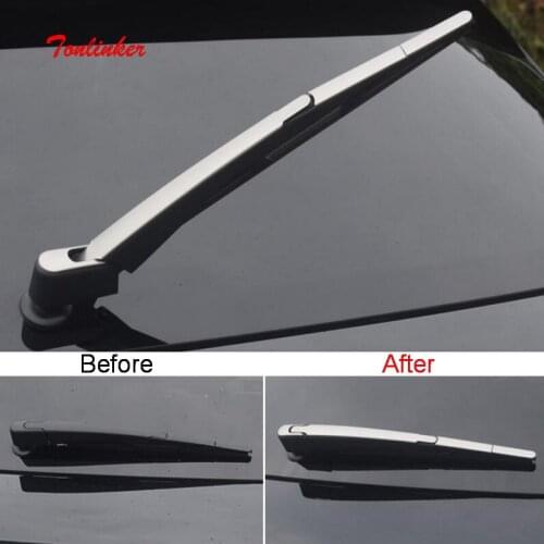 Tonlinker 4PCS Car Rear wiper Decoration Cover sticker for CITROEN DEESSE DS7 2018-19 Car Styling Stainless steel Cover Stickers