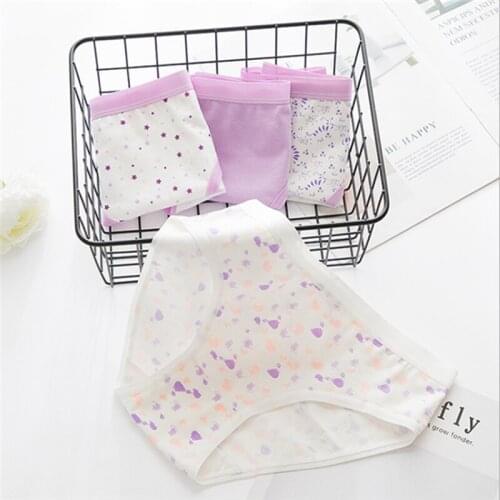 New Arrived 3Pcs/Lot Girl Panties Underwear Lace Briefs Cotton Lingerie Soft Comfortable Bowknot Cartoon Panty Wholesale TA008-3