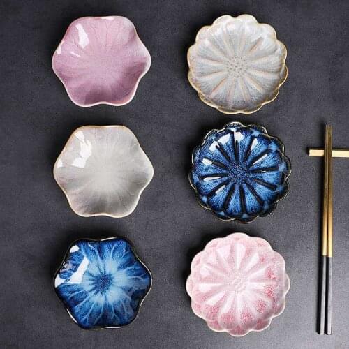 Creative Japanese ceramic plate tableware, household restaurant vinegar dish soy sauce dish seasoning dish bone dish snack dish