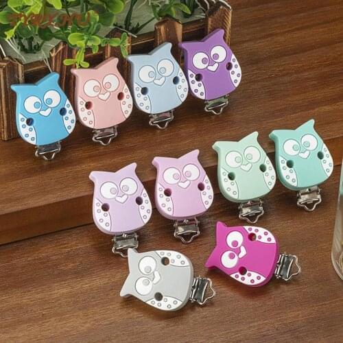 TYRY.HU New Owl Pacifier Clip Silicone Bead Baby Teether teething Accessories Pacifier Holder Clip DIY Bead Tool
