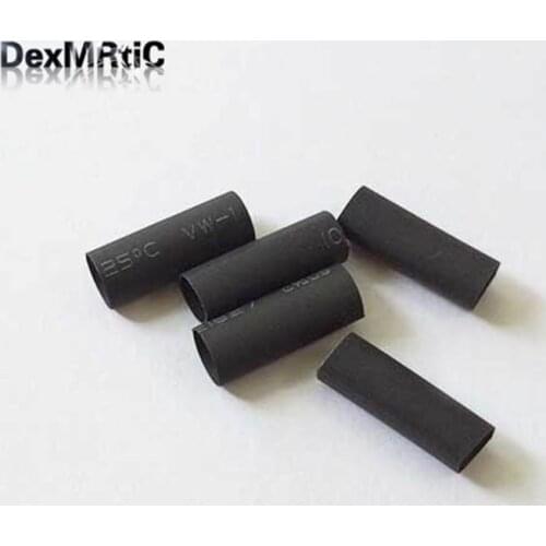 Lots of 100pcs Heat shrinkable tube diameter 6 MM Black - HM accessories 20mm long for RG58 cable