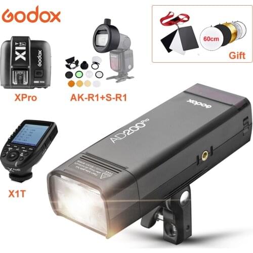 Godox AD200pro Outdoor Flash 200Ws TTL 2.4G HSS 1/8000s Pocket Flash Light speedlight with Xpro X1t AK-R1