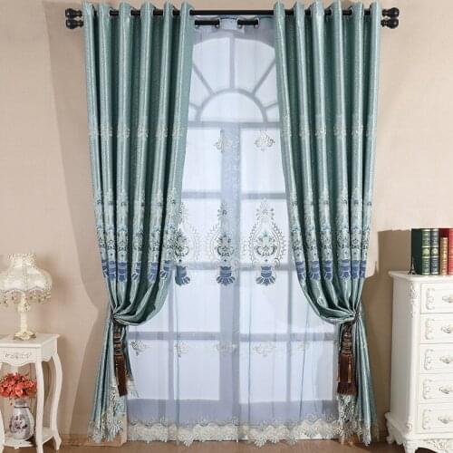 High-end European-style Water-soluble Embroidered Curtains Velvet Embroidered for Living Room Bedroom Curtains Tulle Custom