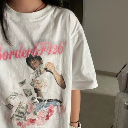 Women 2021 Summer Short Sleeve y2k Character print Goth Lady T-shirts Top T Shirt Ladies Womens Graphic Female T-Shirt Harajuku