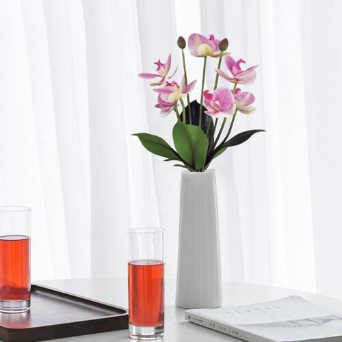 1PC Simulation 3D Butterfly Orchid With Leaves 9 Heads Fake Flowers Home Party Wedding Decoration DIY Artificial Phalaenopsis