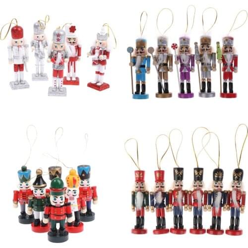 1pcs Wooden Nutcracker Solider Figure Model Puppet Doll Handcraft For Children Gifts Christmas Home Office Decor Display