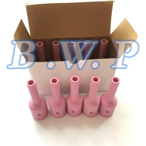 10Pcs Gas Lens Long Alumina Nozzles 54N18L Size #4 Ceramic Cups For WP 17 18 26 Series TIG Torch