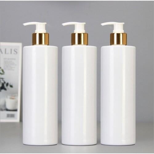10pcs/lot 500ML PET Lotion Pump Bottle,White Plastic Cosmetic Container,Empty Shampoo Sub-bottling,Essential Oil Bottle