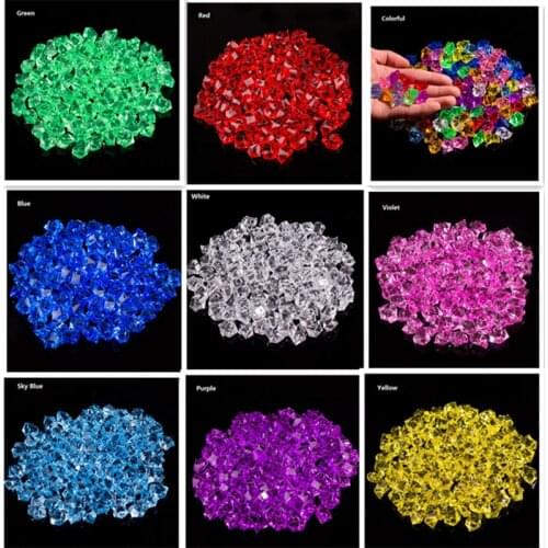 100 x Artificial Color Rock Acrylic Crystal Stone Plastic Transparent Vase Decorative Stone Fish Tank Home Wedding Decorations