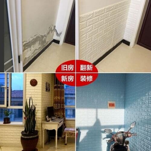 12 Sheets 70*77 3d Brick Wall Stickers Self Adhesive Diy Pe Foam Wallpaper Living Room Tv Background Decor Panels Kids Room