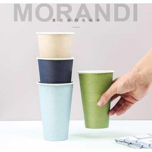 50pcs High quality thickening hot drink disposable coffee cup wedding birthday party 500ml 16oz milk tea soy juice paper cup