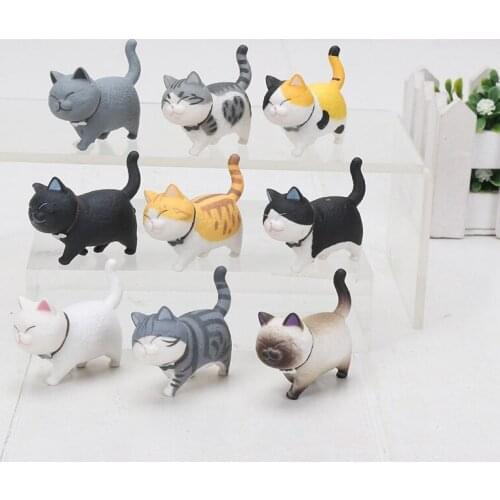 9pcs cats toy figure Creation animal Cat Small Bell Neko Cats Blind Fund Kitty Hand Do