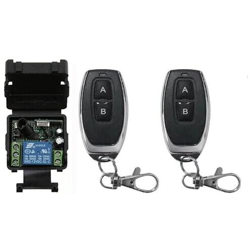 DC12V 1CH Wireless Remote Control Switch relay Receiver Module+2*RF Transmitters 433 Mhz Remote Controls Garage Door/window/lamp