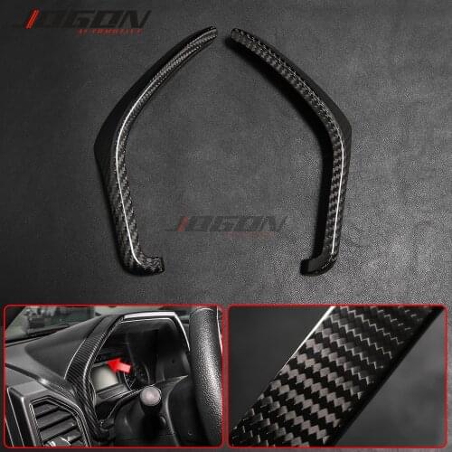Instrument Frame Decoration Real Carbon Fiber Instrument Panel Trim Strip Patch For Ford F150 F-150 Raptor 2015-2020 Accessories