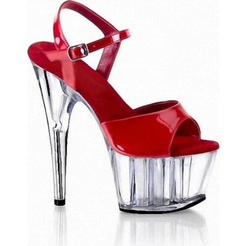This 6 inch high shoe, 15 cm high heels, transparent soles, model stage, dancing shoes