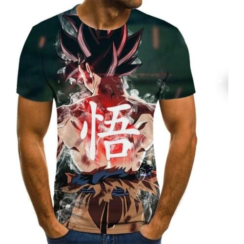 Anime Graphic T-shirt Summer Harajuku Tops 3D Mens T-shirt Round Neck Shirt Anime Boys Apparel Plus Size Streetwear