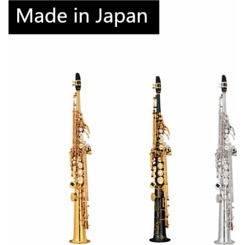 JM Made in Japan 82Z Brass Straight Soprano Sax Saxophone Bb B Flat Woodwind Instrument Natural Shell Key Carve Pattern