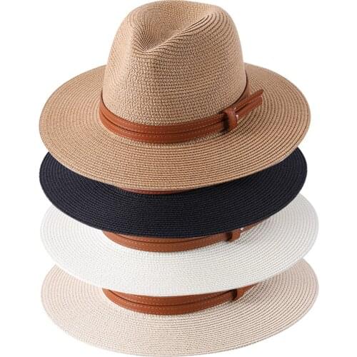 Men Women Outdoor Sun Cap Casual Straw Hat Panama Style Hiking Protection Portable Lightweight Foldable Summer Beach Travel