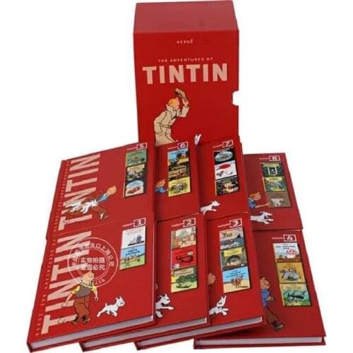 8 books/set Tintin Collection The Adventures of Tintin English Picture story books to help your child grow as a reader libros