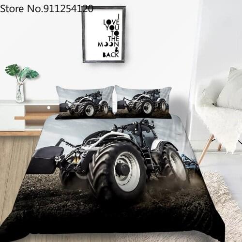 Tractor Bedding Set Queen Size Lifelike Cool Fashionable Duvet Cover 3D Queen Twin Full Single Double Comfortable Bed Set