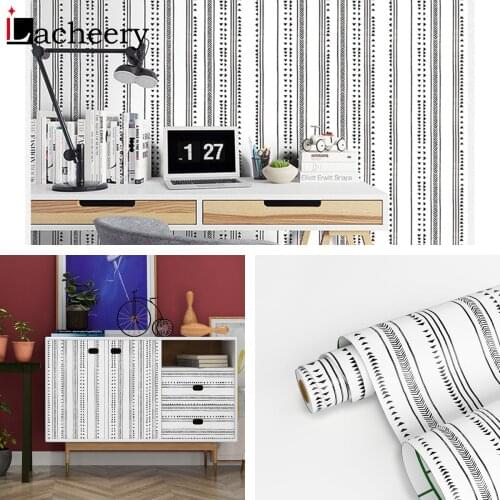 Minimalist Line Lockers Wallpaper Geometric Decals Modern Decoration Self-adhesive Wall Stickers TV Background Contact Paper