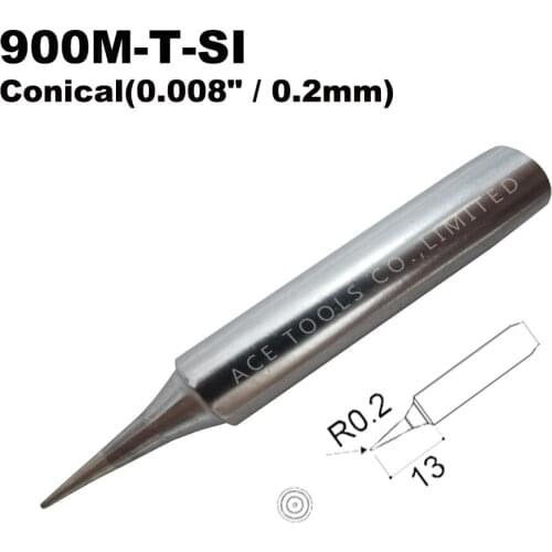 Soldering Tip 900M-T-SI Conical 0.2mm for Hakko 936 907 Milwaukee M12SI-0 Radio Shack 64-053 Yihua 936 X-Tronics 3020 Iron Bit