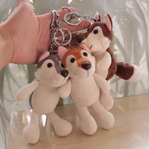 2021 new 15cm Plush pendant doll fashion husky keychain bag mobile phone accessories car key pendant plush toys stuffed animal