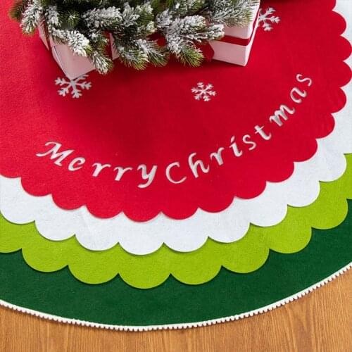 New Christmas Tree Skirts Floor Mats Multi-layer Wave Pattern Knitting Tree Skirt New Year Xmas Party Home Decoration Carpet