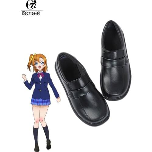 ROLECOS Anime Love Live Cosplay Shoes Umi Honoka Maki Kotori Nozomi Eli Rin Hanayo Niko JK Shoes Love Live Brown Uniform Shoes